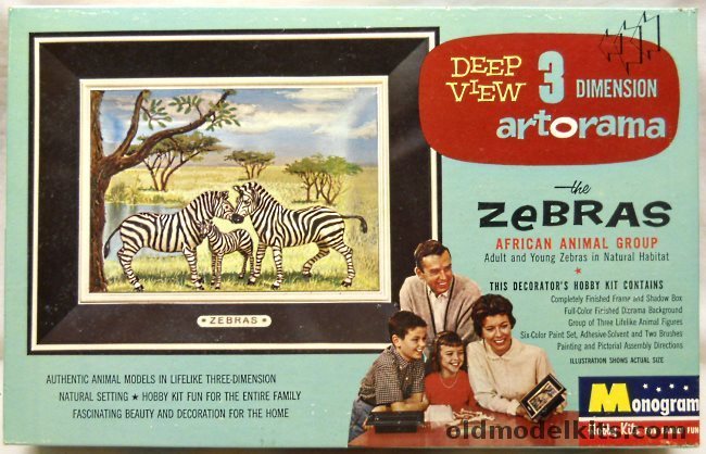 Monogram Artorama The Zebras African Animal Group, CR101 plastic model kit